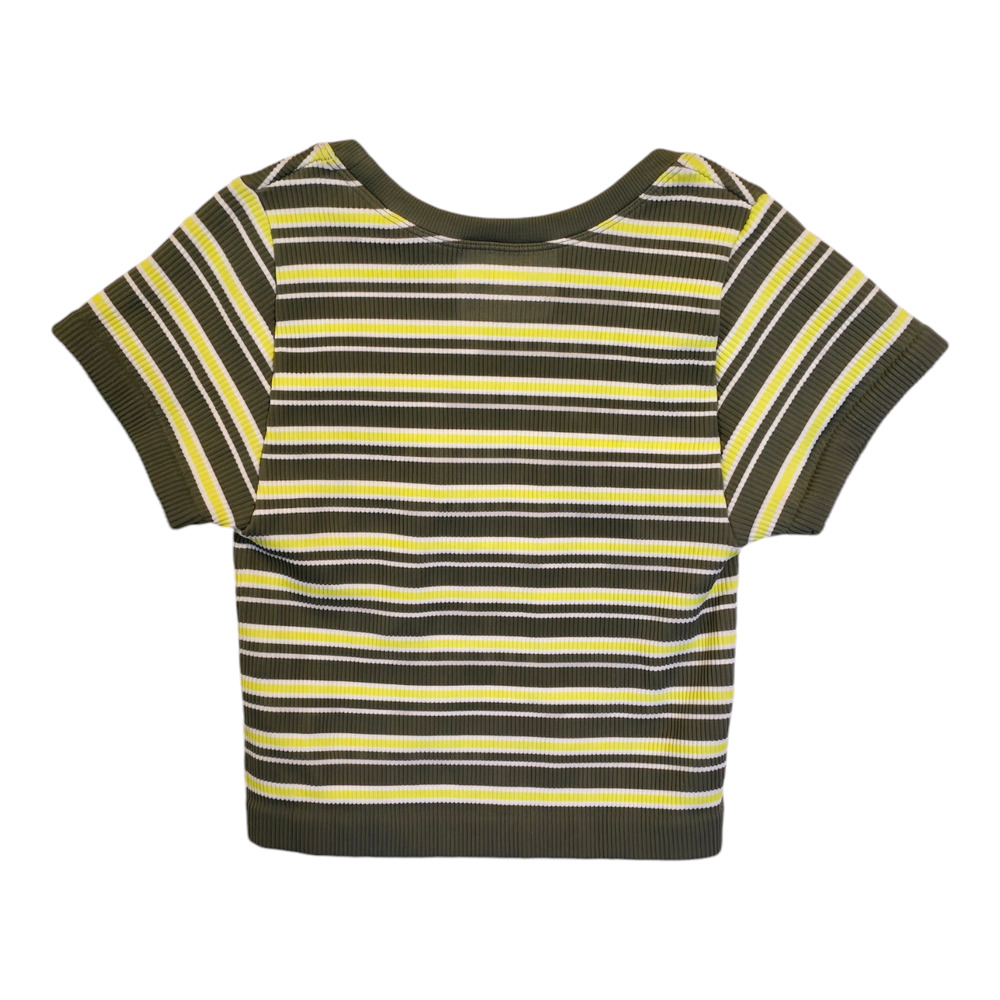 Offline by Aerie Tee Womens Medium Olive Green/Yellow Seamless Rib Scoop Neck - Picture 2 of 11